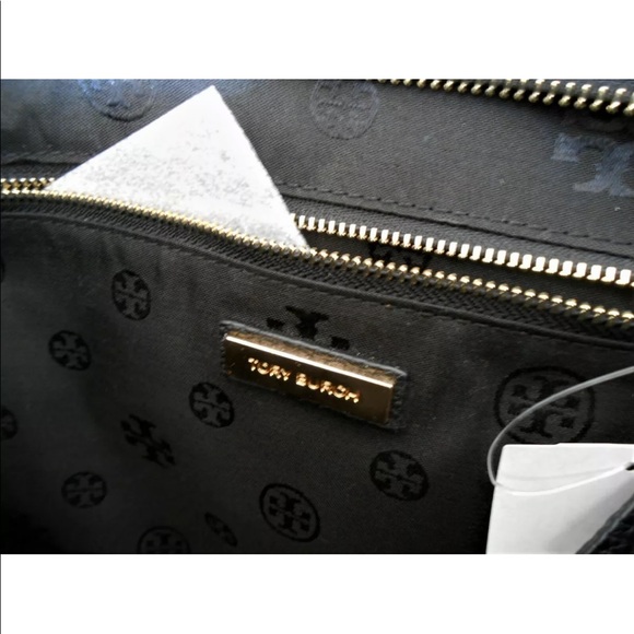 TORY BURCH THEA  LARGE ZIP TOP LEATHER TOTE LAPTOP BAG BLACK SOLD OUT BNWOT $495 - Picture 9 of 10